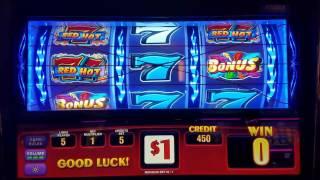 TRIPLE RED HOT 777 SLOT MAX BET BONUS | Slot Machine Live Play