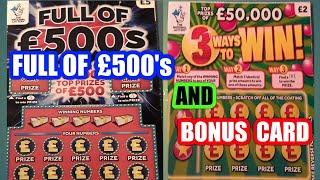 We Keep Games Coming".Full of £500sScratchcard & Bonus Scratchcardin our..One Card Wonder Game