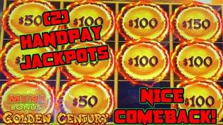 HIGH LIMIT Dragon Link GOLDEN CENTURY (2) HANDPAY JACKPOTS $50 Bonus Slot Machine NICE COMEBACK