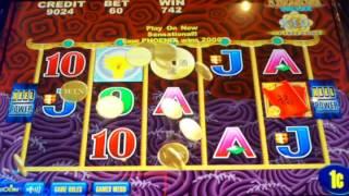 Aristocrat 5 Dragons Deluxe slot machine  Free spins with coin show