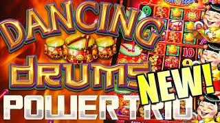 NEW SLOT! DANCING DRUMS POWER TRIO W/ A JACKPOT HANDPAY! Slot Machine (LIGHT & WONDER)
