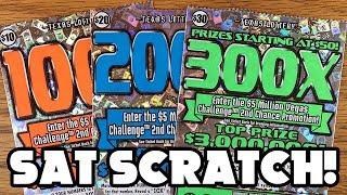 SAT SCRATCH! $30 300X, $20 200X + $10 100X!  TEXAS LOTTERY Scratch Offs