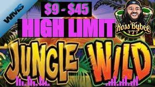 High Limit Jungle Wild Spin Along $9 - $45 Bets !