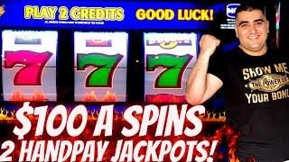 $100 A Spins 3 Reel Slot Machine HANDPAY JACKPOTS | High Limit Slot Play In Las Vegas At THE COSMO