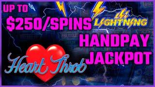 Lighting Link Heart Throb HANDPAY JACKPOT ~ HIGH LIMIT $75 Bonus Round Slot Machine UP TO $250 SPINS