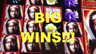 BIG WINS! Bonuses on Walking Dead 2 Slot Machine