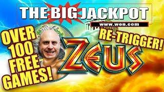 WOW!!! OVER 100 FREE GAMES!! ZEUS RE-TRIGGER WIN!  | The Big Jackpot