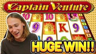 HUGE WIN! CAPTAIN VENTURE BIG WIN - €10 bet on Casino Slot from CASINODADDY