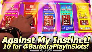 Against My Instinct! I Picked 10 Free Games for @barbaraplayinslots  Dancing Drums BIG WIN in Vegas!