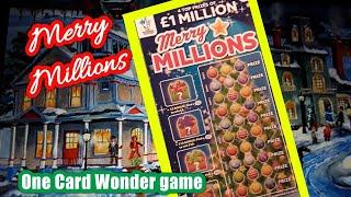 ...Merry Millions....Scratchcard.....  One Card Wonder Games