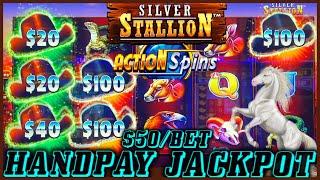 NEW SLOT️ Silver Stallion Fiery Hot Jackpots HANDPAY JACKPOT HIGH LIMIT $50 Bonus Round