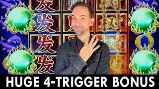 HUGE 4-Trigger Bonus on Easter Dragon Slot Machine