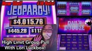 This Is JEOPARDY! We Loved this New Slot! High Limit Group Pull with Lori Luckbox - Part 1