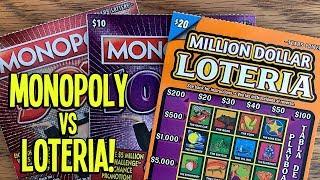WINS!  MONOPOLY 50X, 100X + $20 Million Dollar Loteria!  $65 in TX Lottery Scratch Offs