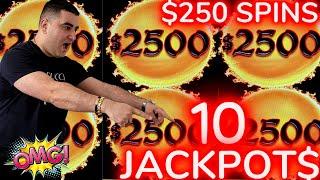 10 HANDPAY JACKPOTS On Dragon Cash Slot - $250 MAX BET