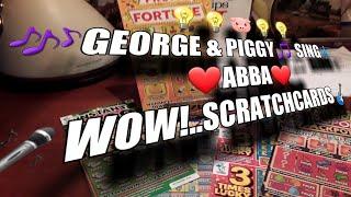 Look"ABBA"•what we got for Sunday night's Scratchcard tonight..but first a Piggy & George sing ABBA
