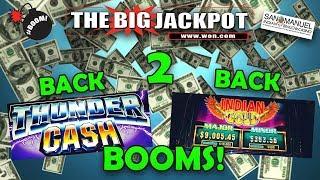 Back 2 Back JACKPOTS on "THUNDER CASH & INDIAN GOLD" | The Big Jackpot