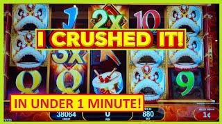 $1,000 HUGE WIN In Under 1 Minute - ONE MINUTE!! Ru Yi Wheel Lion Slot is AWESOME!