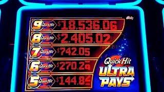 QUICK HIT ULTRA PAYS Slot Machine MAX BET Bonuses & QUICK HIT Jackpots Won!Great Session/$400 Profit