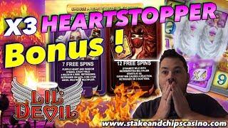 LIL DEVIL Slot HEARTSTOPPER BONUS ️ ( £2 BET ) Compilation CASINO WIN