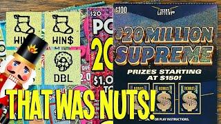 That was NUTS! $100 $20 Million Supreme  $260 TEXAS LOTTERY Scratch Offs