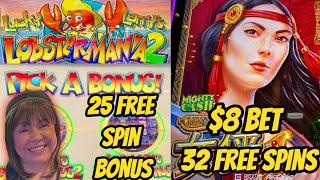 32 & 25 Spin Bonuses on Lobstermania 2 & Mighty Cash Hope