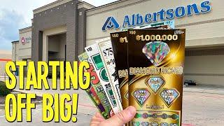 Starting the Month Off BIG! 2X $50 Diamond Riches  $220 TEXAS LOTTERY Scratch Offs