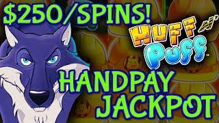 HIGH LIMIT Lock It Link Huff N' Puff HANDPAY JACKPOT  Slot Machine Casino UP TO $250 SPINS