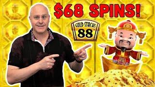 High Limit $68 Spins on Gold Stacks 888  Jackpot Bonus Progressive Jackpot Win!