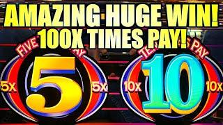 100X TIMES PAY!! AMAZING HUGE WIN!  3-REEL 5X 10X TIMES PAY Slot Machine (BALLY)