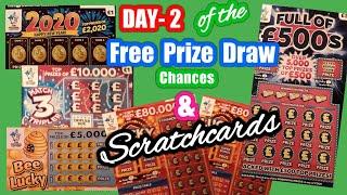 ScratchcardsFull £500sLucky Bonus..and Day 2..more Chance for our Sunday free Prize Draw