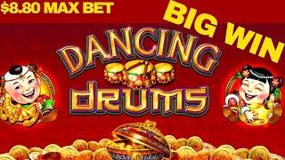 DANCING DRUMS Slot $8.80 Max Bet Bonus & BIG WIN | +ULTIMATE FIRE LINK Slot Bonus Won | LIVE SLOT