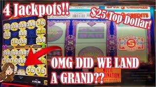 WOW!!! We Hit The GRAND on a New Slot Machine4 Jackpots! Check It Out!! + $25 Top Dollar & More!