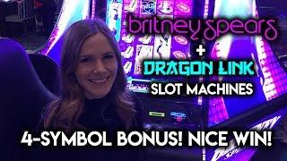 Dragon LINK 4 Symbol Bonus WIN! Britney Spears Slot Machine Bonus!