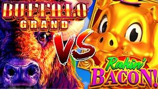 SLOT BATTLE TUESDAY! [EP#2]  BUFFALO GRAND VS. RAKIN BACON Slot Machine