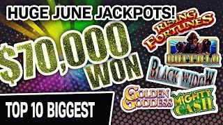 UNBELIEVABLE! I Won $70,000 PLAYING SLOTS Last Month   TOP 10 June JACKPOTS