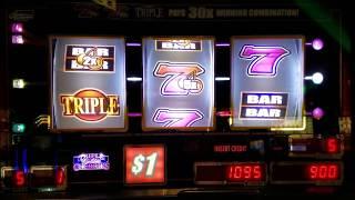 BIG WIN  Triple Golden Cherries Slot Machine 7s Line Hit !!!! Live Play MAX BET