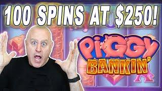 HUGE $250 BET$!  100 Spins on Lock It Link Piggy Bankin' My Biggest Loss! | The Big Jackpot