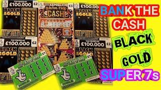 SCRATCHCARDS..£250,000 GREEN...BLACK & GOLD..BANK THE CASH..SUPER 7s..GREEN DOUBLER