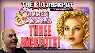3 JACKPOTS on GOLDEN GODDESS FREE GAMES FUN WIN$