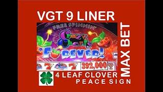 VGT 9 LINES CRAZY CHERRY FOREVER  MAX BET! RED SPINS!