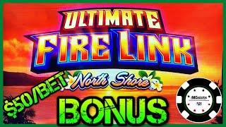 Ultimate Fire Link North Shore HIGH LIMIT $50 MAX BET BONUS Slot Machine Hard Rock Casino