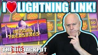 $1,000 Go BIG or Go BUST Lightning Link Bengal Treasures | The Big Jackpot