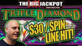 $30 / SPIN ️ LINE HIT JACKPOT! ️ TRIPLE DIAMOND WIN! | The Big Jackpot