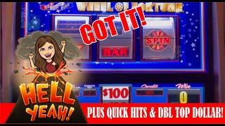 $100 WHEEL OF FORTUNE! HANDPAY JACKPOT! HIGH LIMIT QUICK HITS & DOUBLE TOP DOLLAR - BELLAGIO!