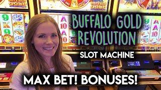 NEW Buffalo Gold Revolution Slot Machine!  MAX BET BONUSES!!