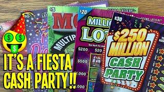 FIESTA CASH PARTY!  $110/Tickets! 2X $30 Cash Party + $20 Loteria!  TX Lottery Scratch Offs