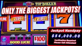 ONLY THE BIGGEST JACKPOTS ON YOUTUBE!  MASSIVE SLOT WINS ON TOP DOLLAR / TRIPLE GOLD BARS