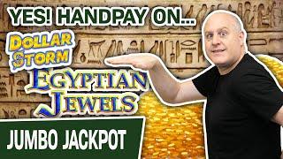 YES! HANDPAY on Dollar Storm: Egyptian Jewels  Queen of the Nile HIGH-LIMIT SLOTS