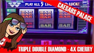 Old School High Limit Slot Machines, Live Play - Double Diamond 4X Wild Cherry